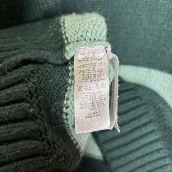 Ann Taylor Womens Color Blocking Sweater green and teal size small - Picture 5 of 7